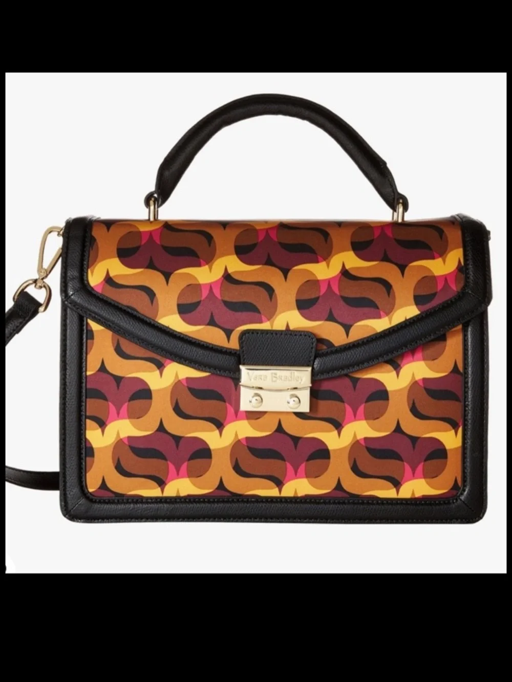 Vera Bradley Lydia structured mod print‎ satchel crossbody mini briefcase NWOT